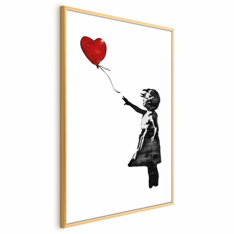 Plakat Artgeist Banksy: Dziewczynka 21x30 cm z ramą złotą 1 szt