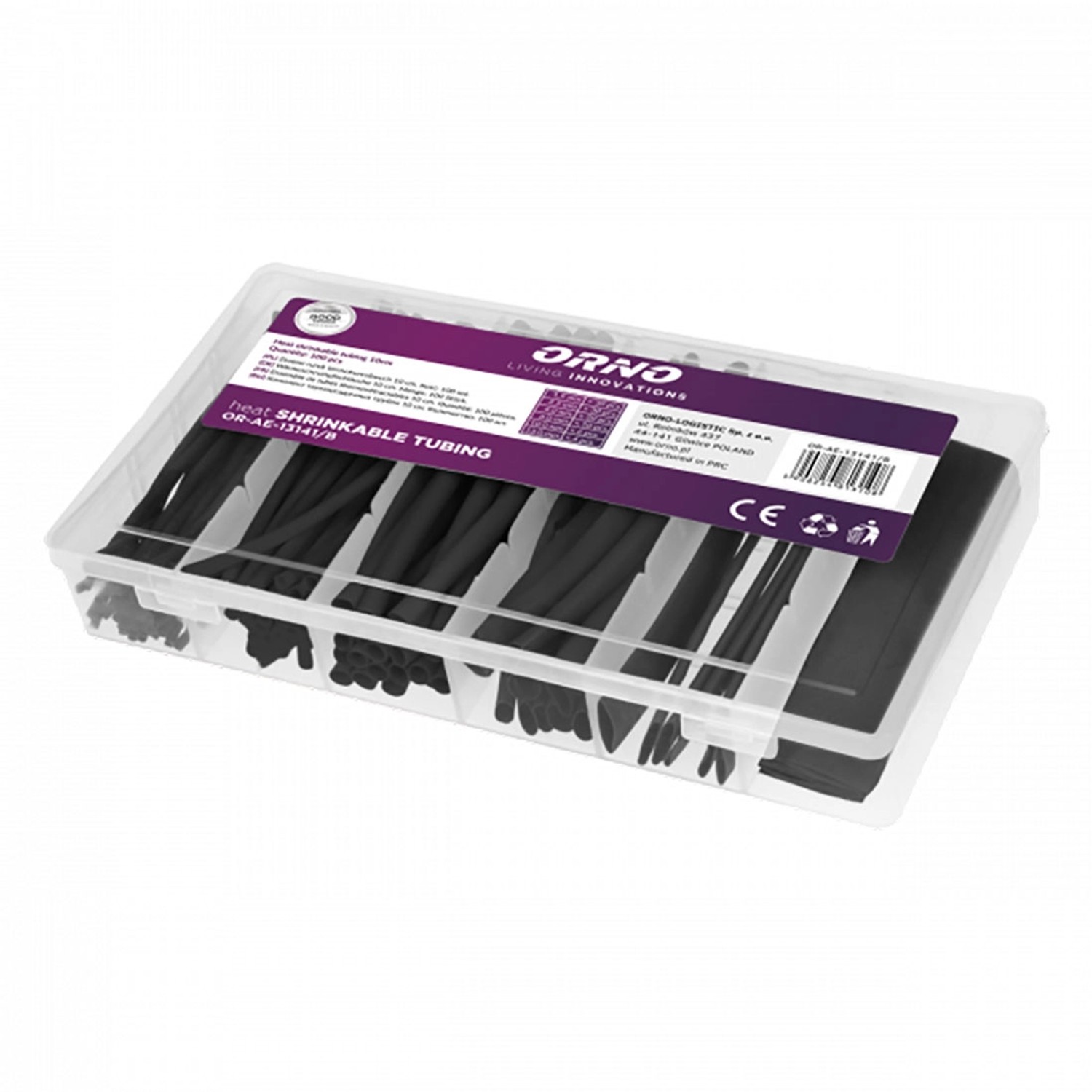 Orno Koszulka termokurczliwa czarna zestaw 100 szt.