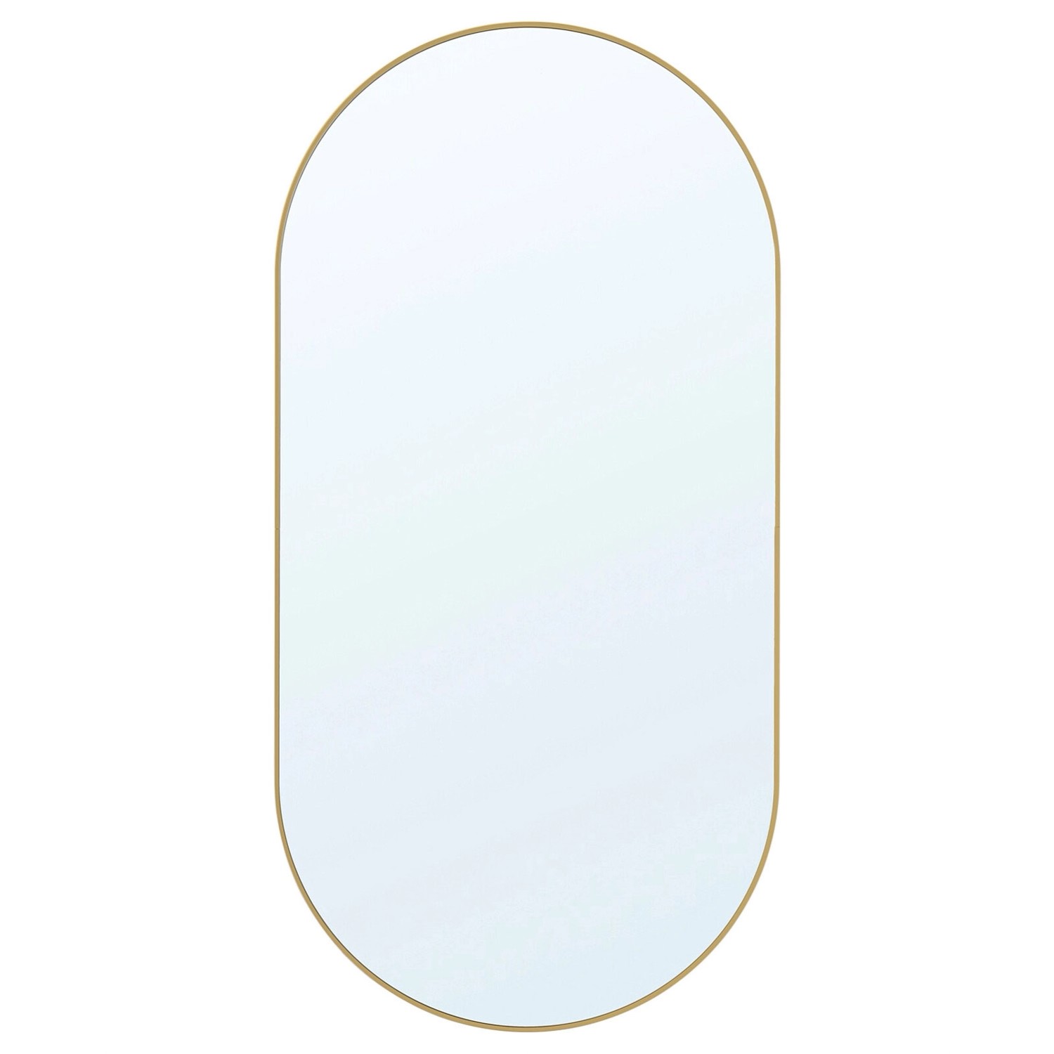 Lustro bez LED Oval Line złota rama 100x50