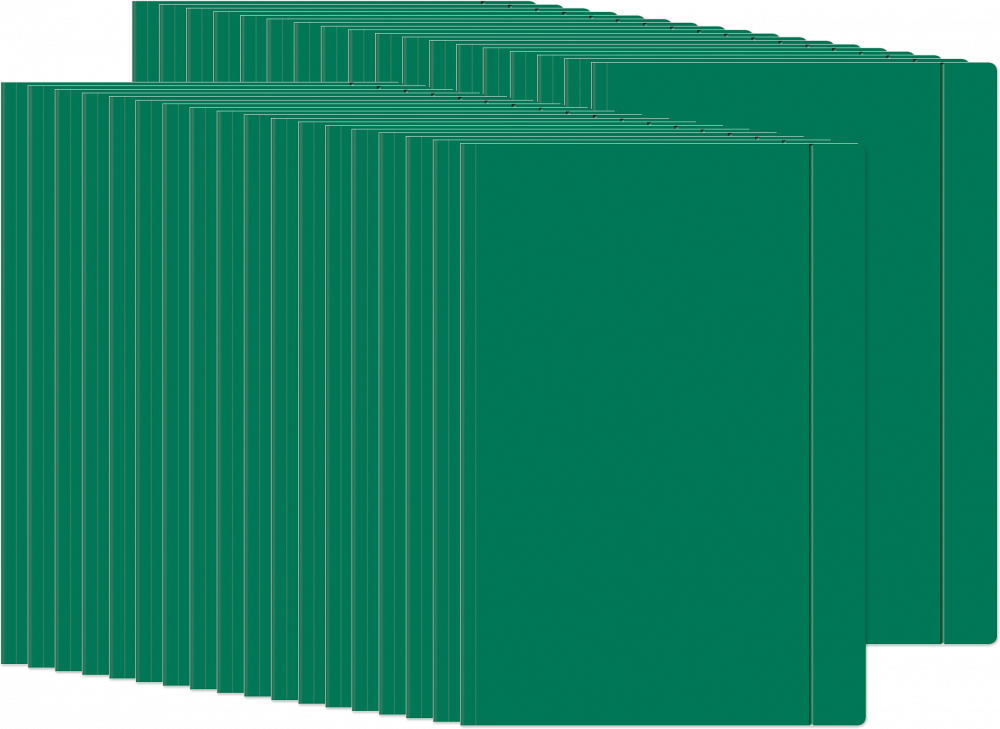 30x Teczka kartonowa z gumką Interdruk, A4 +, 300g/m2, zielony
