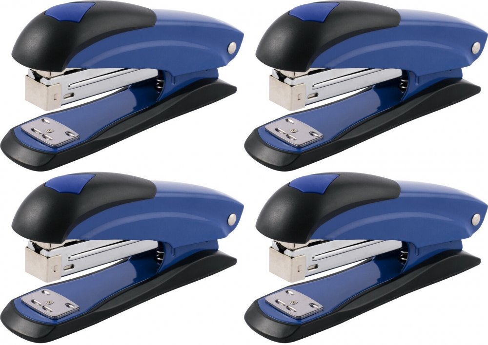 4x Zszywacz biurowy D.Rect 3019, do 30 kartek, czarno-niebieski