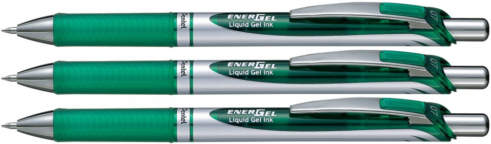 3x Pióro kulkowe automatyczne Pentel Energel BL-77, 0.7mm, zielony