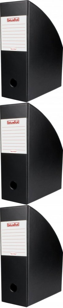 3x Organizer na dokumenty Biurfol, A4, 100mm, czarny