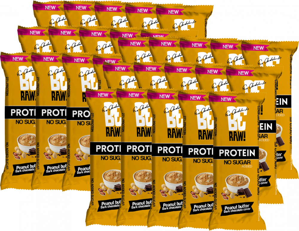 30x Baton proteinowy BeRAW 27%, masło orzechowe, 40g