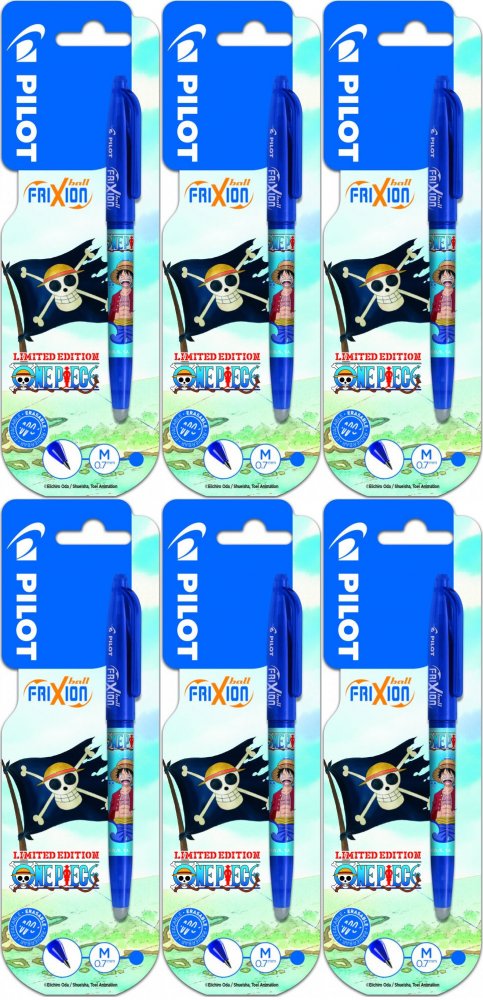 6x Pióro kulkowe wymazywalne Pilot Frixion Ball One Piece, 0.7mm, niebieski
