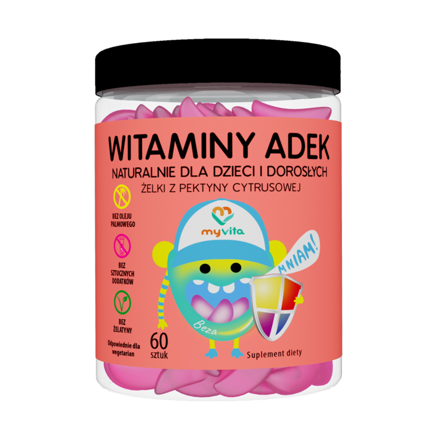 Myvita witaminy adek dla dzieci i dorosłych, 60 żelek