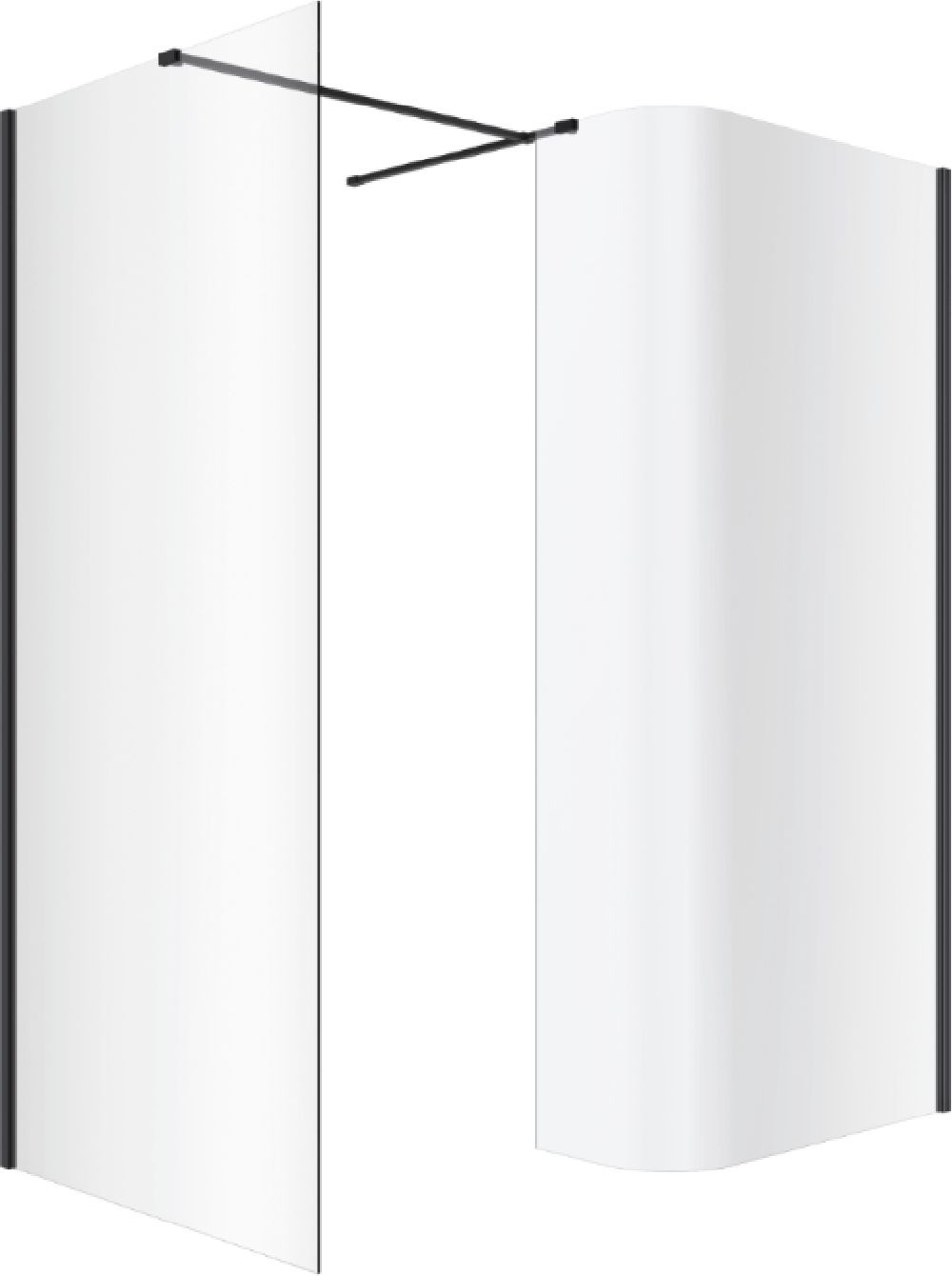 Excellent Vidoq kabina prysznicowa Walk-In 90x83 cm czarny mat/szkło przezroczyste KAEX.1507.K.0900.0830.BL