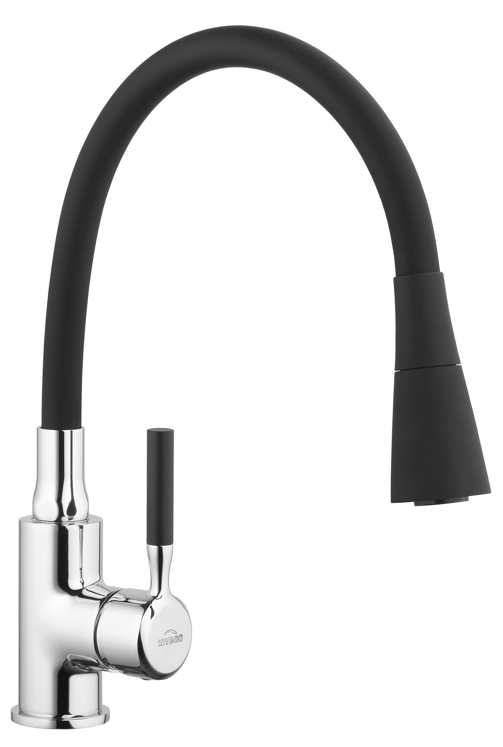 Invena Pogo bateria kuchenna stojąca czarny mat/chrom BZ-80-L04