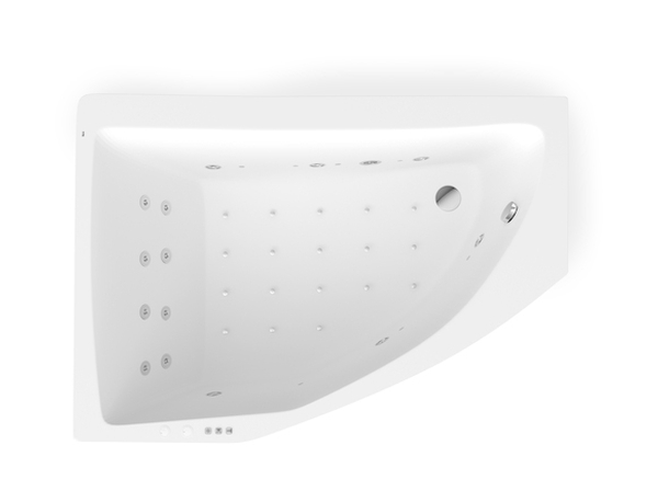 Roca Aquamarina wanna narożna 175x120 cm lewa z hydromasażem Smart WaterAir Plus biała A24T252000