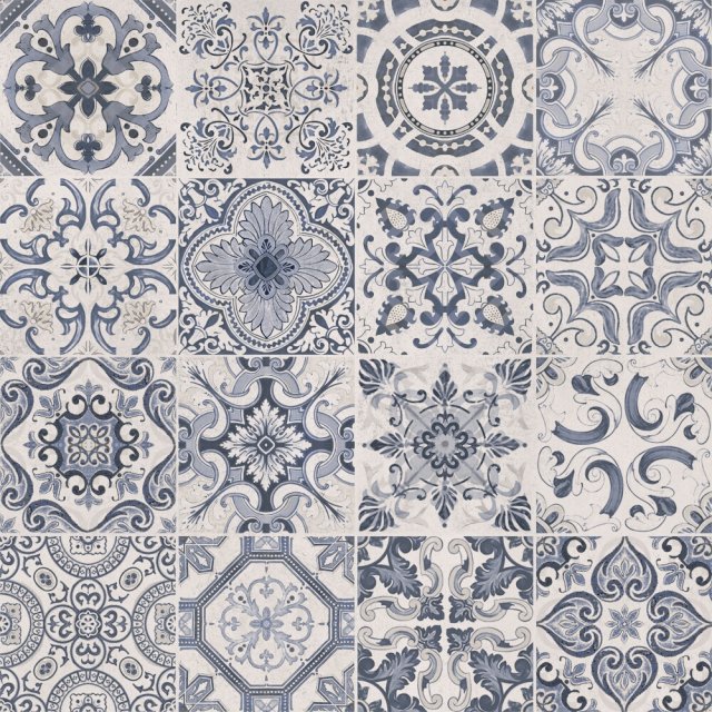 Gres szkliwiony ADRIEN patchwork blue lappato 59,8x59,8 gat. II