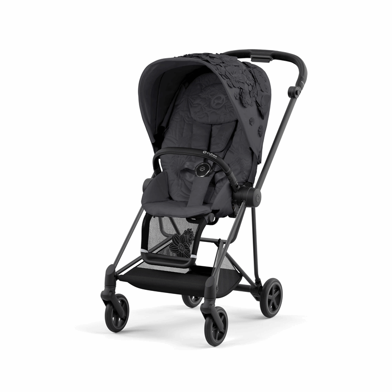 Cybex Mios 3.0 Fashion Collection - wózek spacerowy z gondolą Lux-Simply Flowers Dream Grey-Chrome z czarną rączką