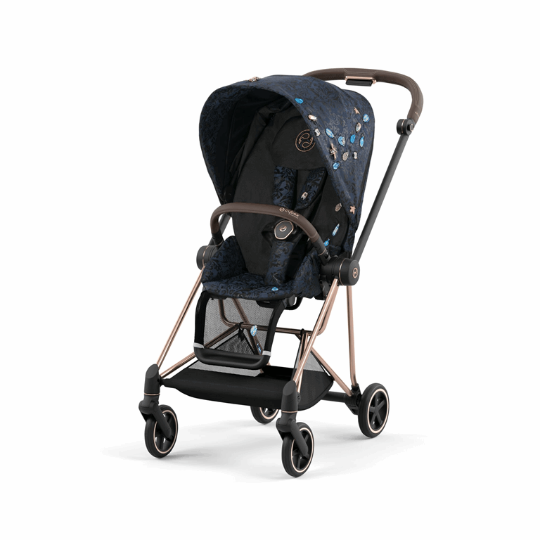 Cybex Mios 3.0 Fashion Collection - wózek spacerowy z gondolą Lux-Jewels of Nature-Chrome z brązową rączką