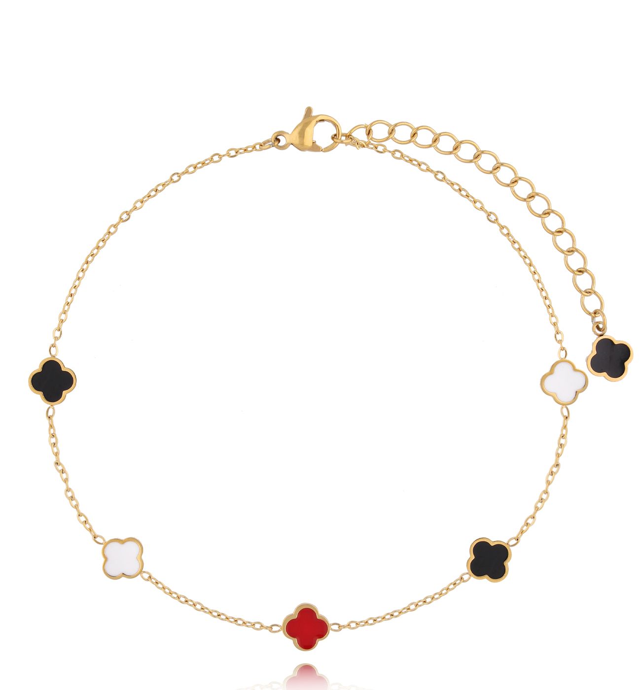 Bransoletka na nogę z koniczynkami BNSY0040