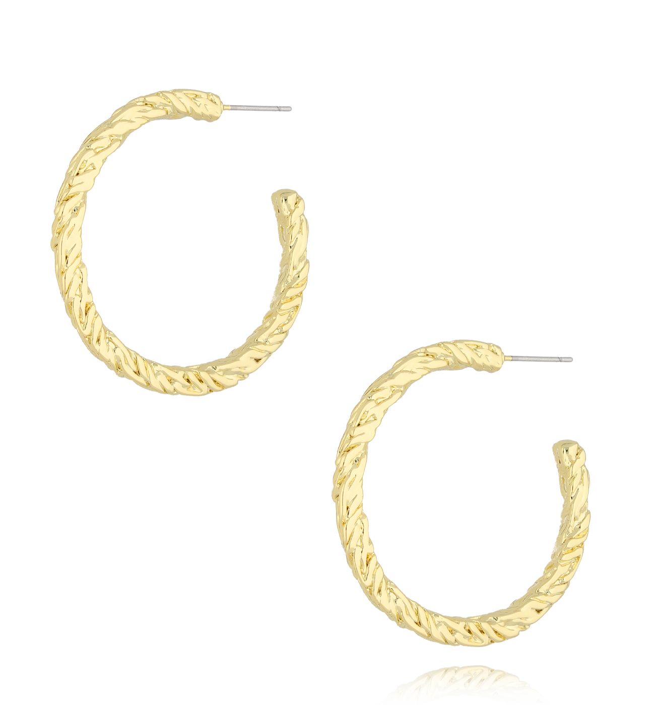 Kolczyki złote plecione koła Ventura IV KRG0977