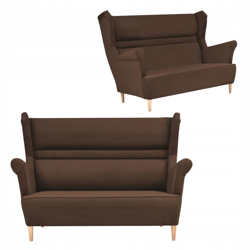 Sofa uszak do salonu nierozkładana Family Meble Zoja brązowa 1szt