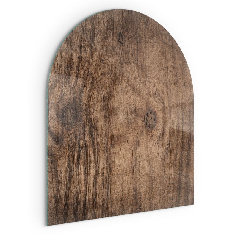 Szklana Podkładka Pod Kominek Półowalny Wallfluent 80x70 cm Rysunek naturalnych słojów drewna 1 szt.