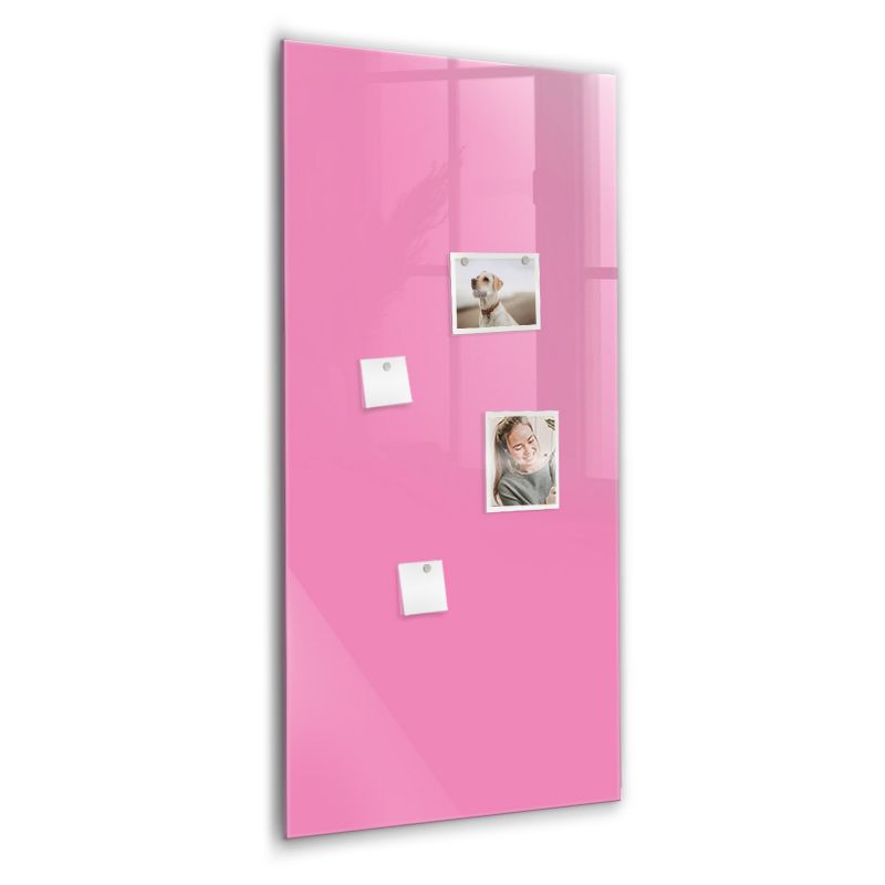 Szklana tablica magnetyczna Wallfluent 60x120 cm Kolor różowy Czarny marker 1 szt.