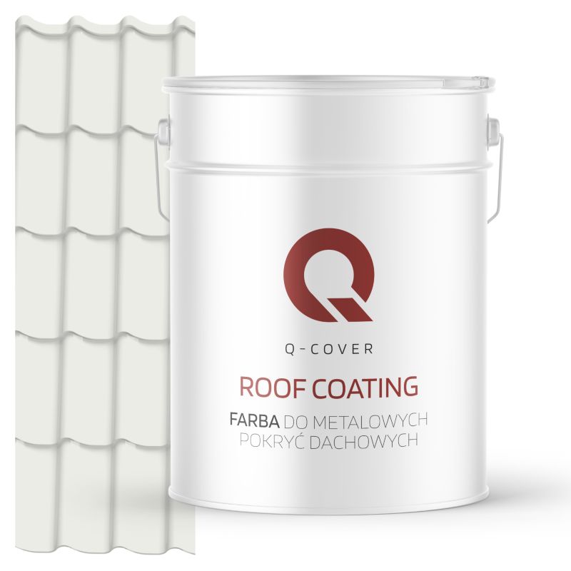 Farba do Metalowych Pokryć Dachowych Q-Cover Biały sygnałowy RAL9003 Satyna 10L