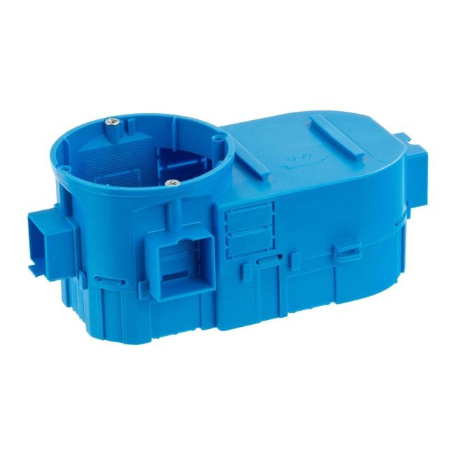 Puszka podtynkowa Simet 2 x 60 mm instalacyjna niebieska