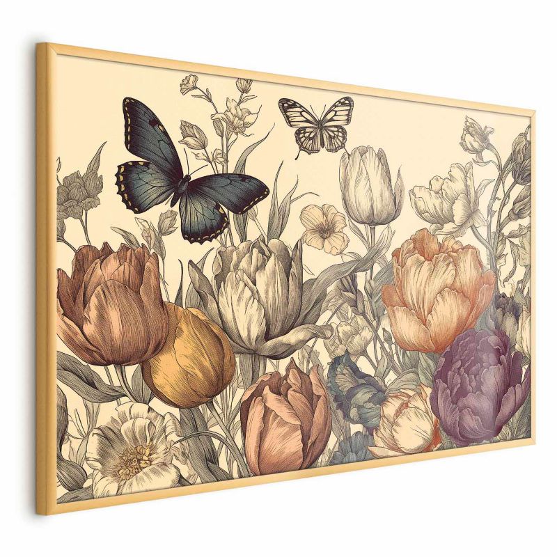 Plakat Artgeist Kolorowe tulipany 60x40 cm z ramą złotą 1 szt