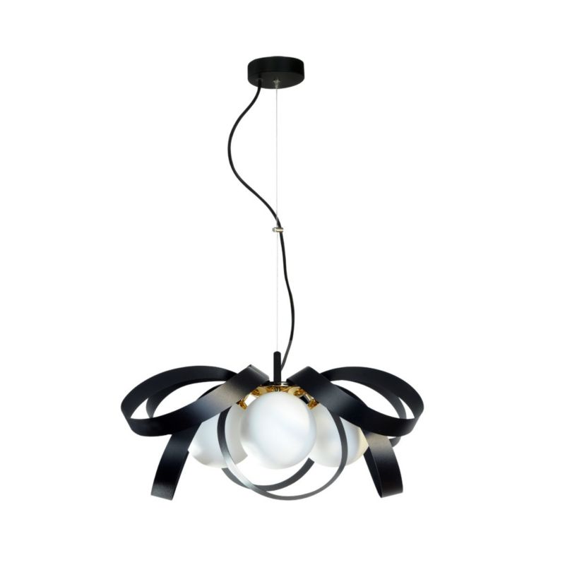 Lampa wisząca Zuma Line Nela 0636 czarno-złota-biała 65 cm szerokości 4xE14 x 40W 1 szt.