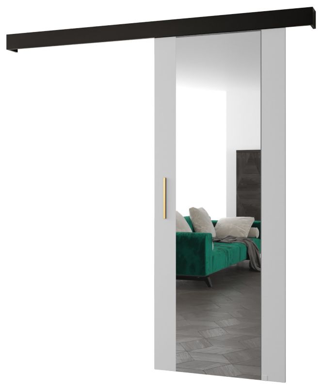 Drzwi przesuwne naścienne Abiks SALWADOR II 80 biały mat + czarny mat + złoty 1 szt.