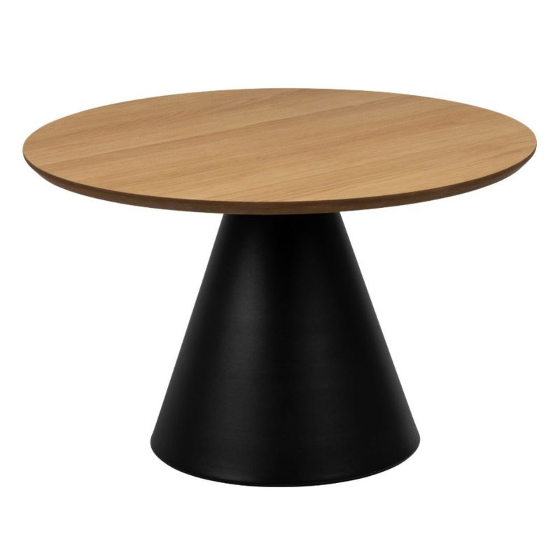 Okrągły Stolik Kawowy Soli ACTONA 65 Cm Czarno-Beżowy 1szt.