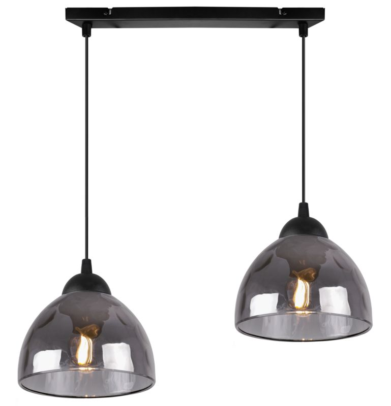 Lampa sufitowa wisząca Light Home LH Venice 2x E27 60W klosz grafitowy 1szt.