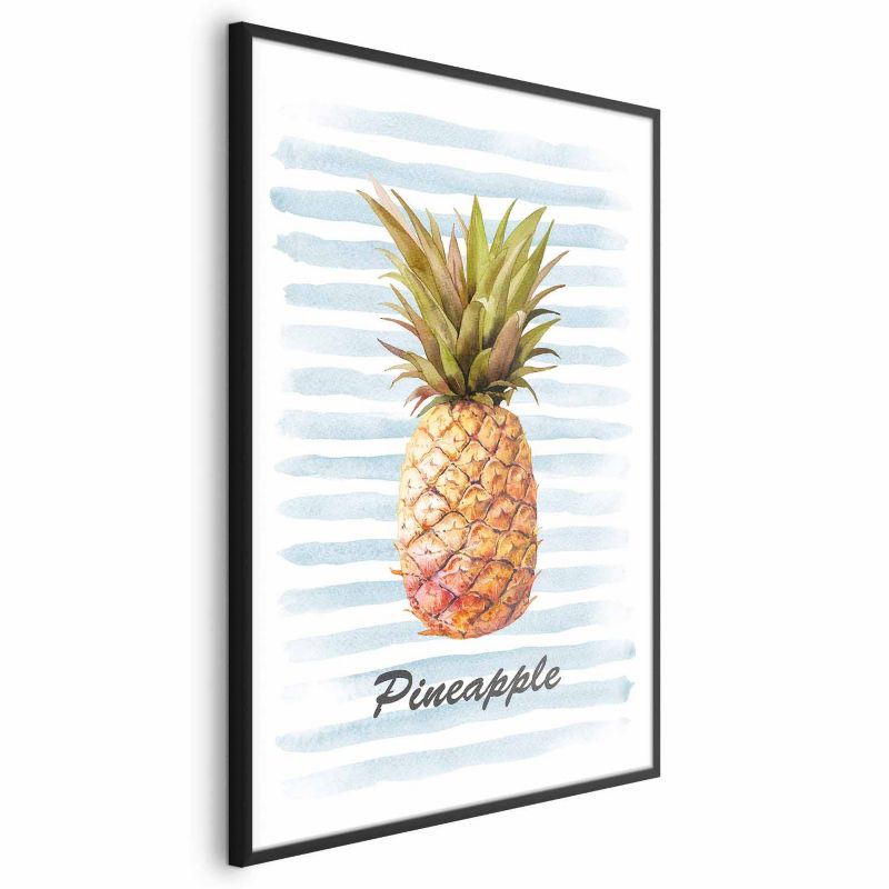 Plakat Artgeist Ananas i paski 40x60 cm z ramą czarną 1 szt