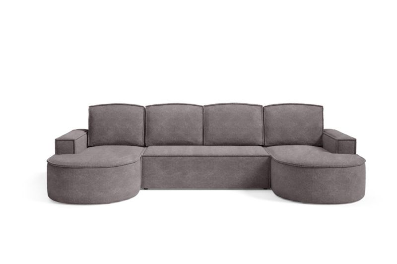 Narożnik w kształcie U Bettso FLOW z funkcją spania w tkaninie abriamo szary 1szt.