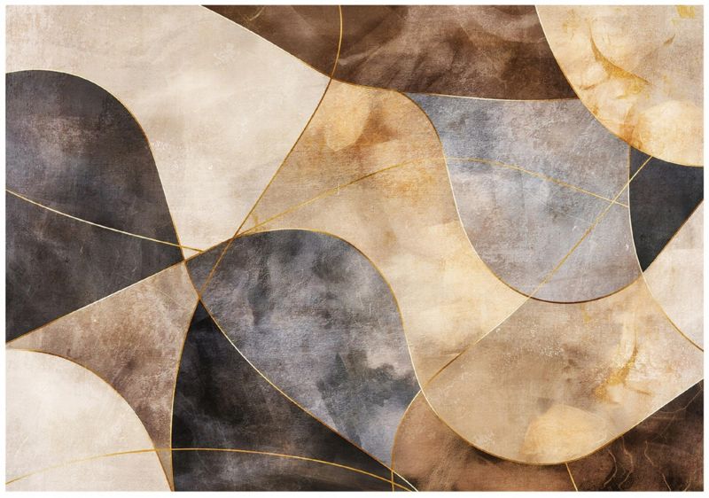 Fototapeta WALLARENA Do Sypialni Salonu Na Flizelinie Art Deco Geometria Abstrakcja Beżowy 368x254 cm 15978V8 1 szt.