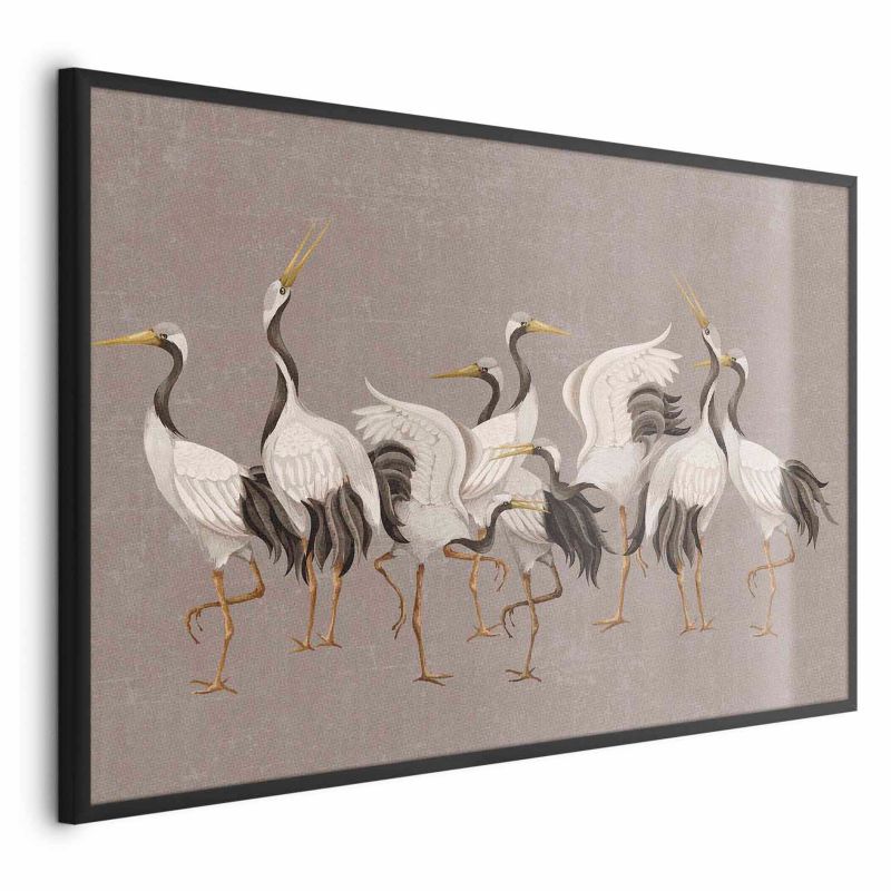 Plakat Artgeist Taniec żurawi 60x40 cm z ramą czarną 1 szt