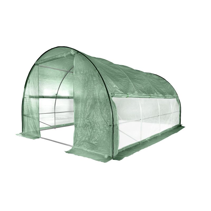 Tunel ogrodowy 4iQ Group 3x6m Zielony Folia UV 25mm siatka na insekty 1szt.