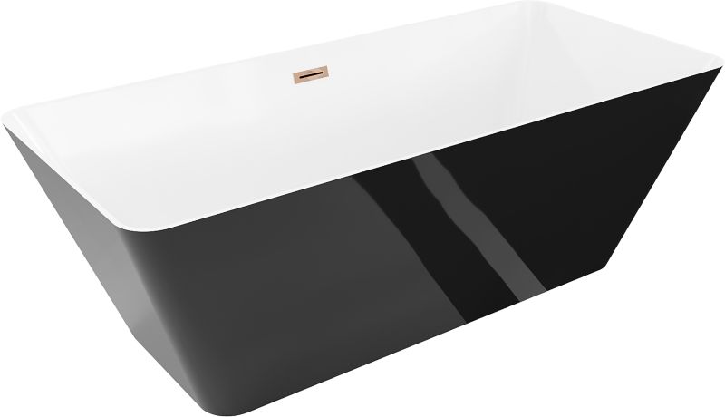 Wanna wolnostojąca Mexen Velo Slim biało-czarna 170x75 cm .- 52811707575-60 1 szt.