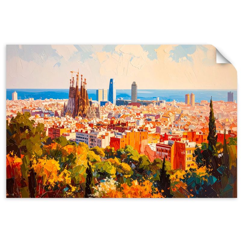 Naklejka samoprzylepna Feeby Barcelona Miasto Pejzaż 60x40cm 1szt