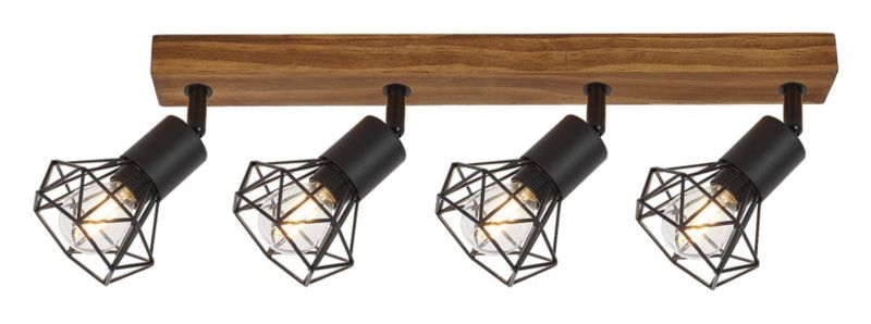 Reflektor spot Rabalux Zeus dąb-czarny matowy 4 x E14 x 40W IP20 wym: 15 x 66,5 x 15 cm - 1 szt.