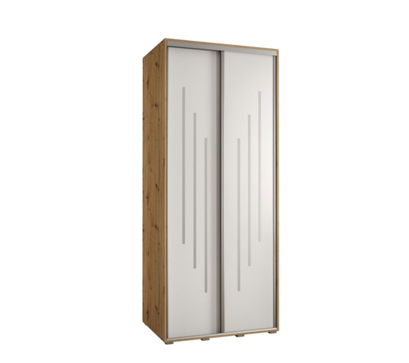 Szafa przesuwna Abiks DAVOS 8 wysoka szer.100cm gł.60cm artisan/biały/srebrny 1szt.