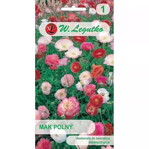 1 szt, Mak polny, mix kolorow - Nasiona: Ilość w opakowaniu: 1 g