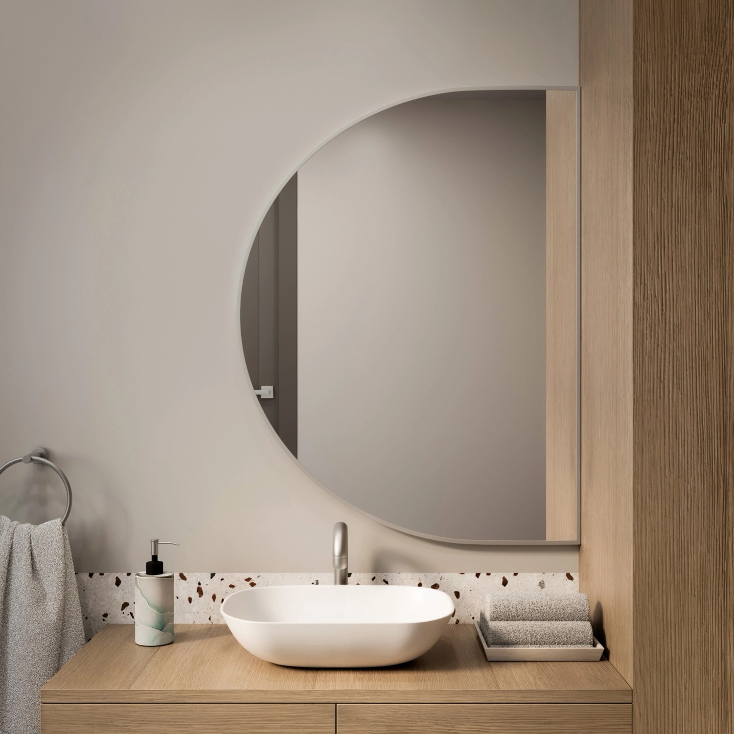 Lustro SemiRound Srebrne Bez led 150x85