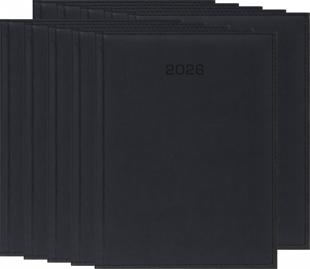 10x Kalendarz książkowy 2026, Udziałowiec, Vivella, A5, dzienny, czarny