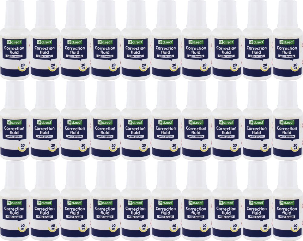 50x Korektor w płynie D.Rect, z pędzelkiem, 20ml