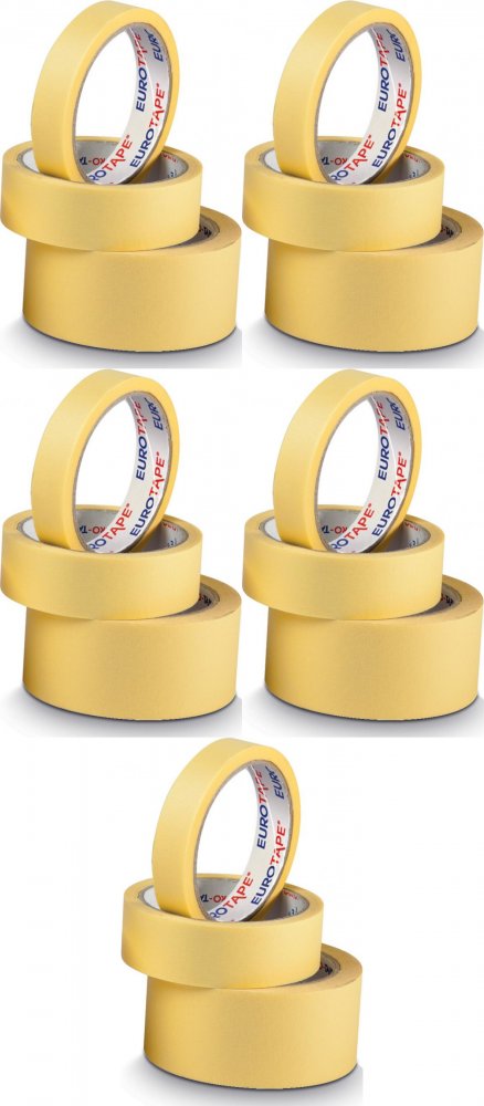 10x Taśma maskująca Dalpo, Euro-Tape, 48mm x 33m, żółty