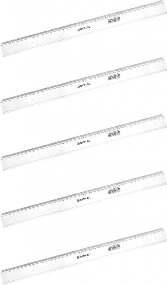 5x Linijka plastikowa Donau, 40cm, transparentny