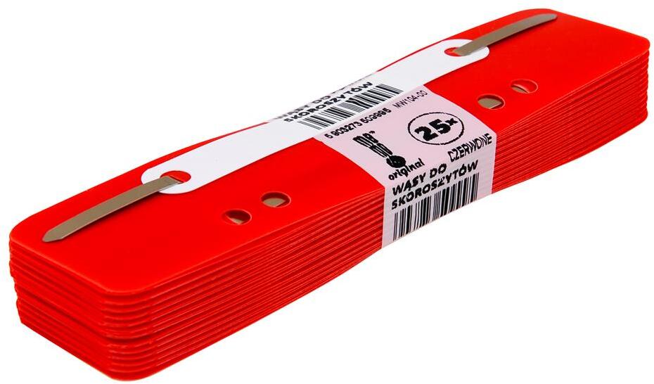 Wąsy skoroszytowe MemoBe, 25 sztuk, czerwony