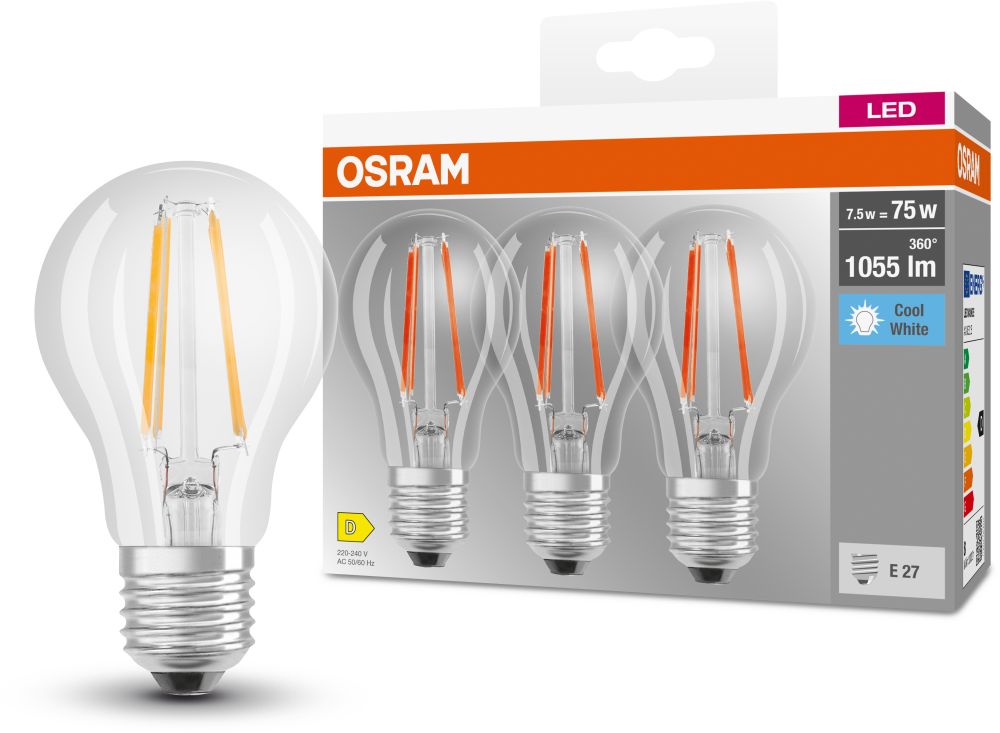 Osram LED Lamps żarówki LED Multipack 3x7,5 W 4000 K E27