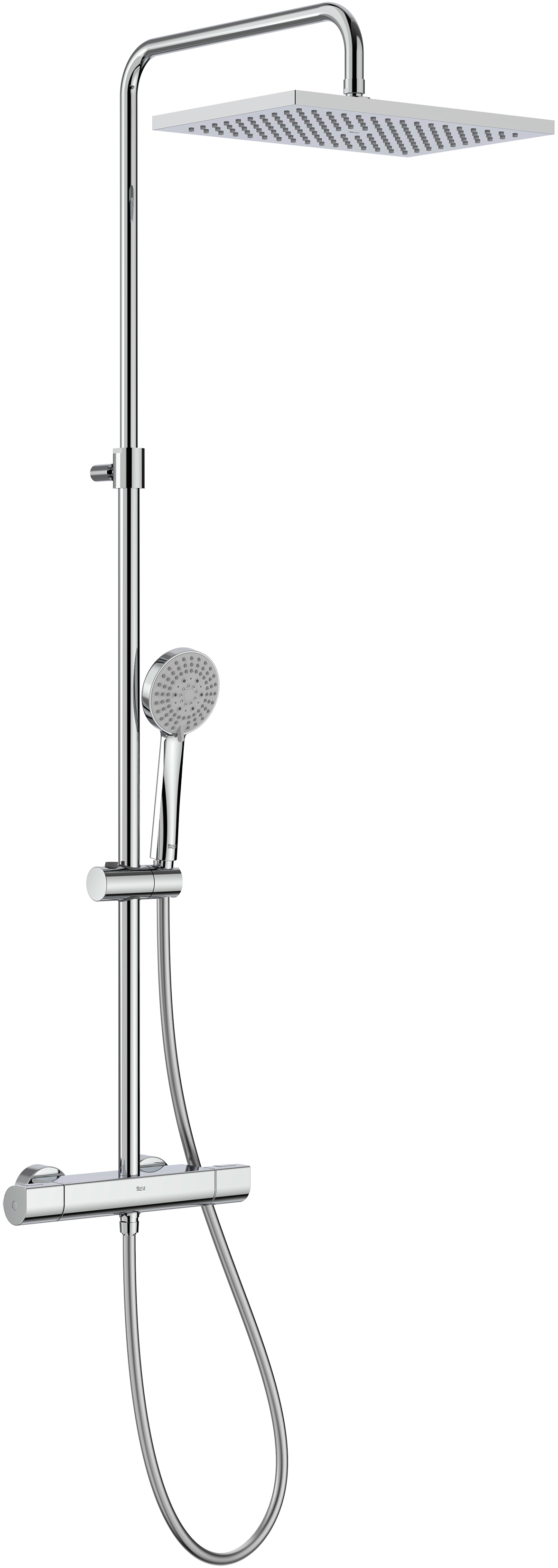 Roca Even-t Square zestaw prysznicowy ścienny termostatyczny z deszczownicą chrom A5A202EC00