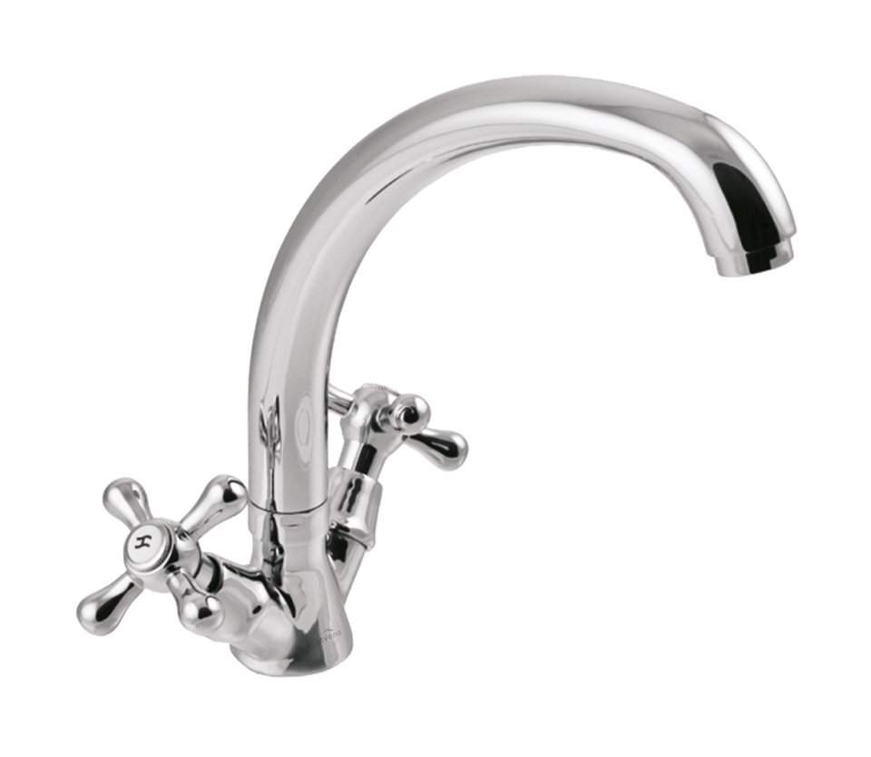 Invena Roma bateria umywalkowo-kuchenna stojąca chrom BU-23-00S