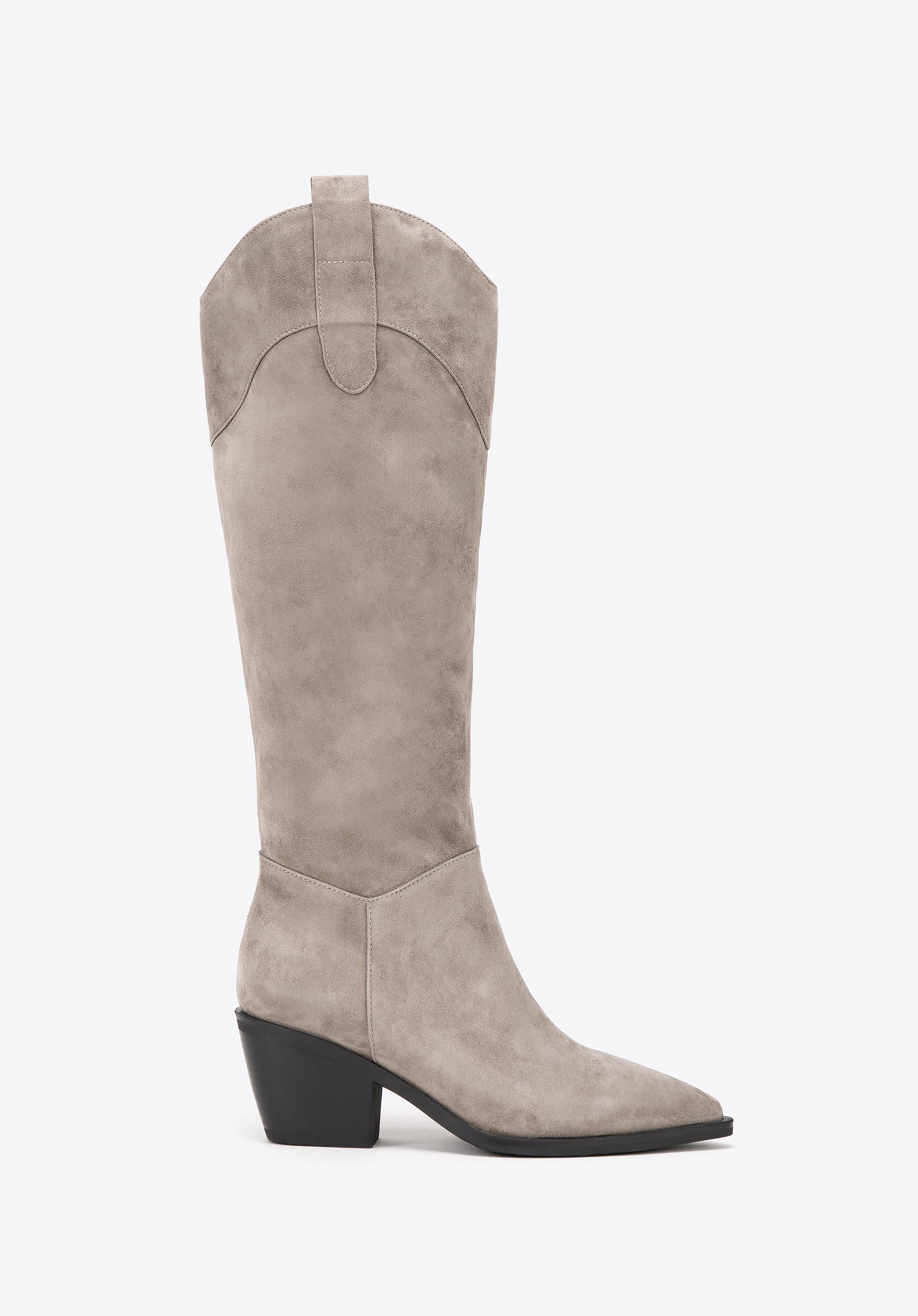 Damskie kowbojki zamszowe szare