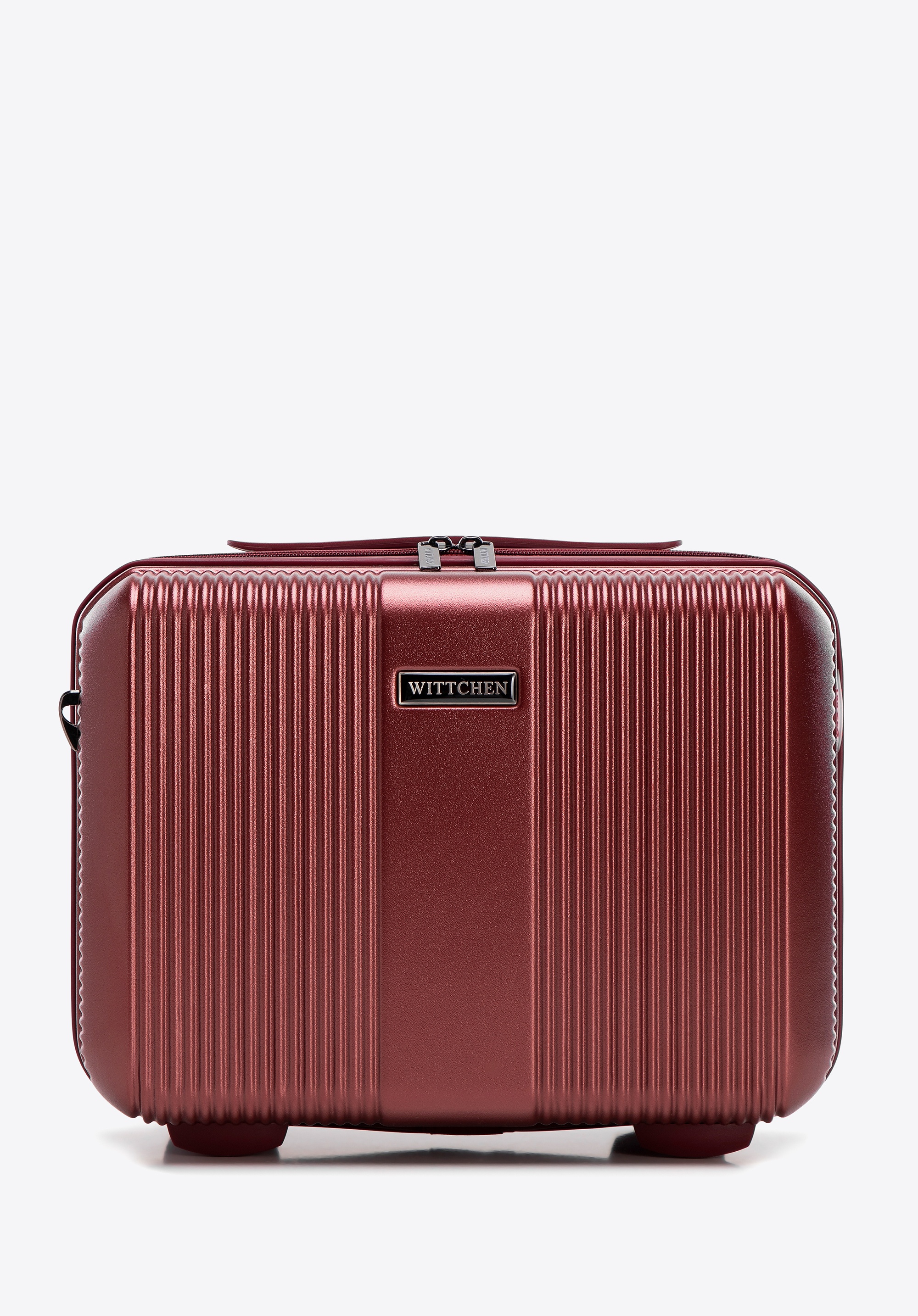 Kosmetyczka podróżna z polikarbonu w tłoczenia burgund