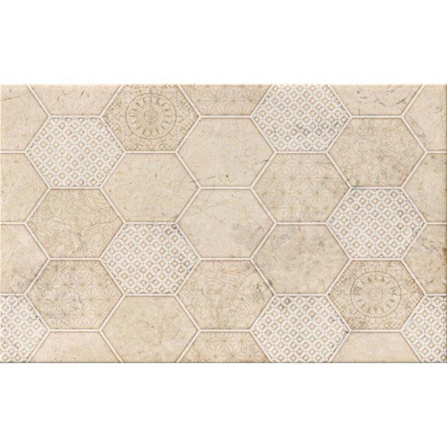 Płytka ścienna COMMO HEX cream glossy 25x40 gat. I